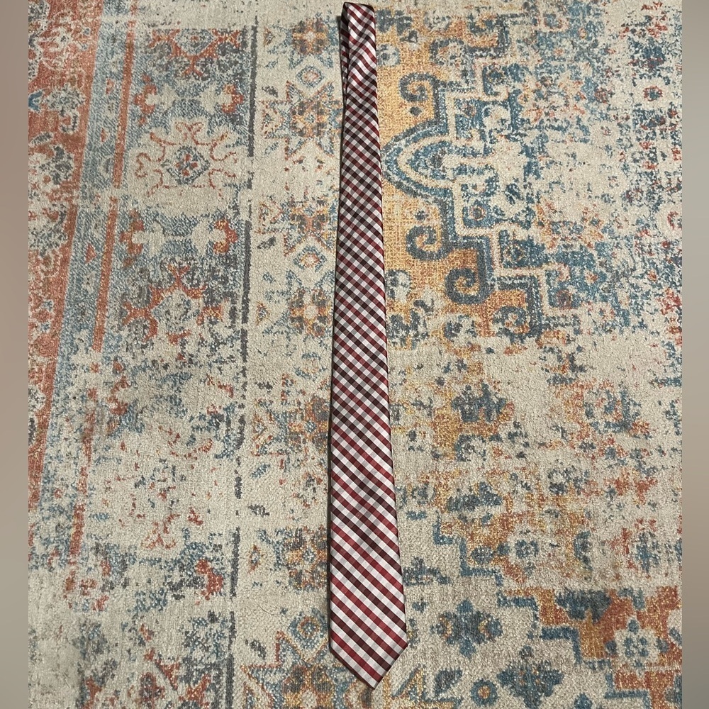 Wilke-Rodriguez silky red plaid tie